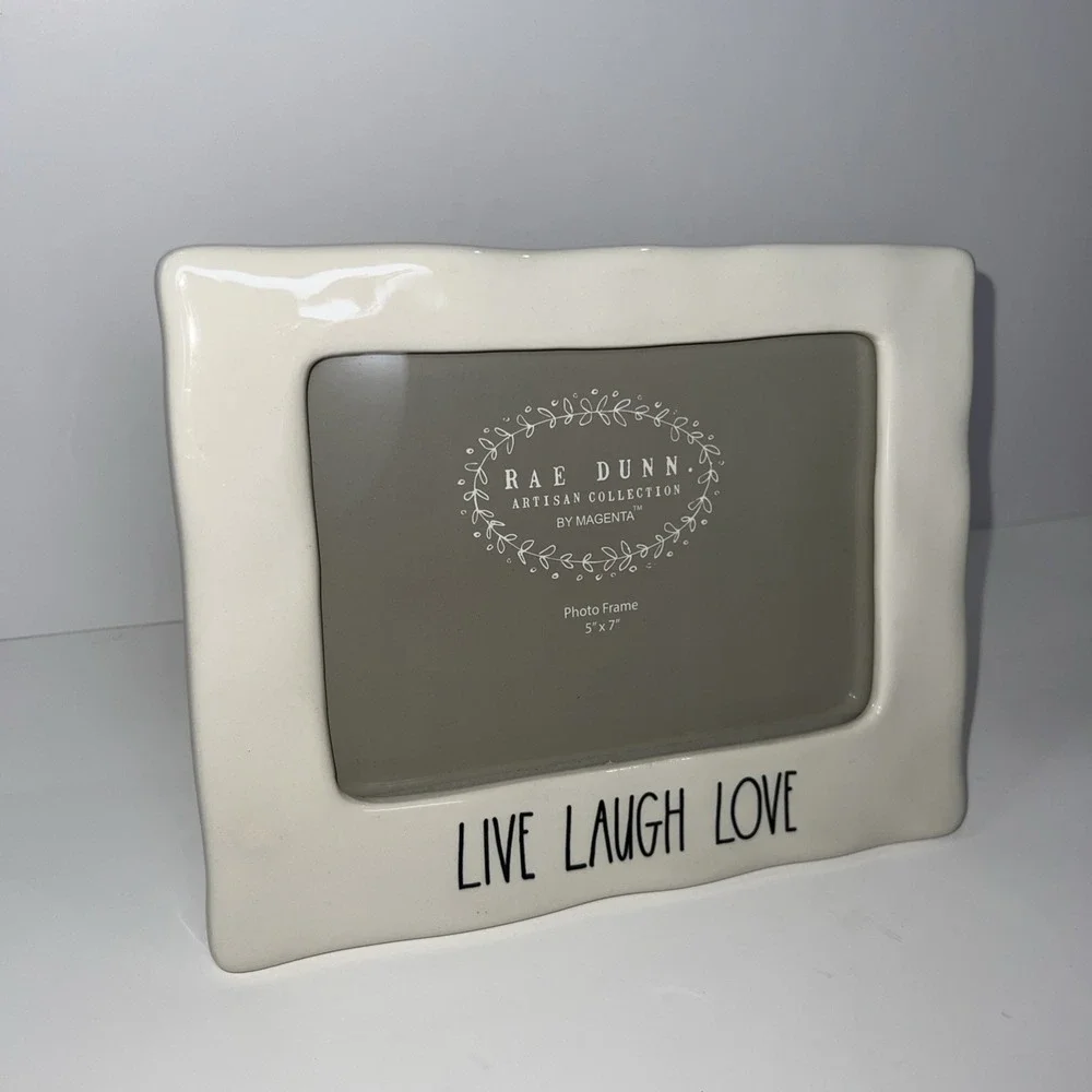 Rae Dunn Artisan Collection Live Laugh Love 5x7 Ceramic Picture Frame